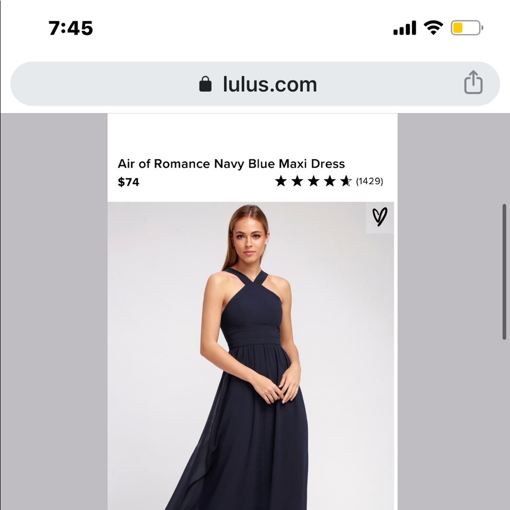 LULUS air of romance navy blue maxi dress